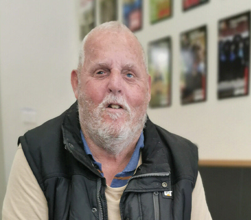 man looking at the camera