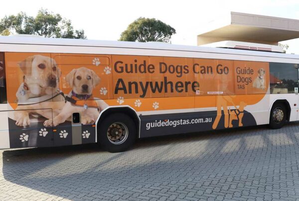 bus with guide dogs can go anywhere wrap