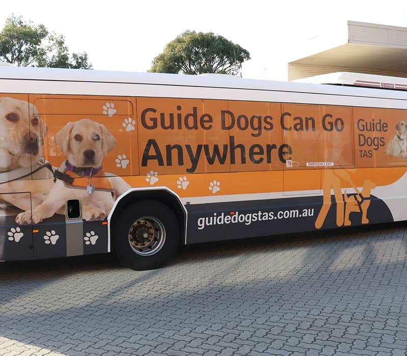 bus with guide dogs can go anywhere wrap